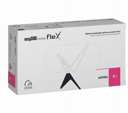 easyCARE Nitrile Flex White "S" Rękawiczki nitrylowe jednorazowe białe 100 szt.