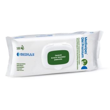 Medilab MediWipes DM Premium chusteczki do dezynfekcji powierzchni bez alkoholu, flow-pack 100 szt.